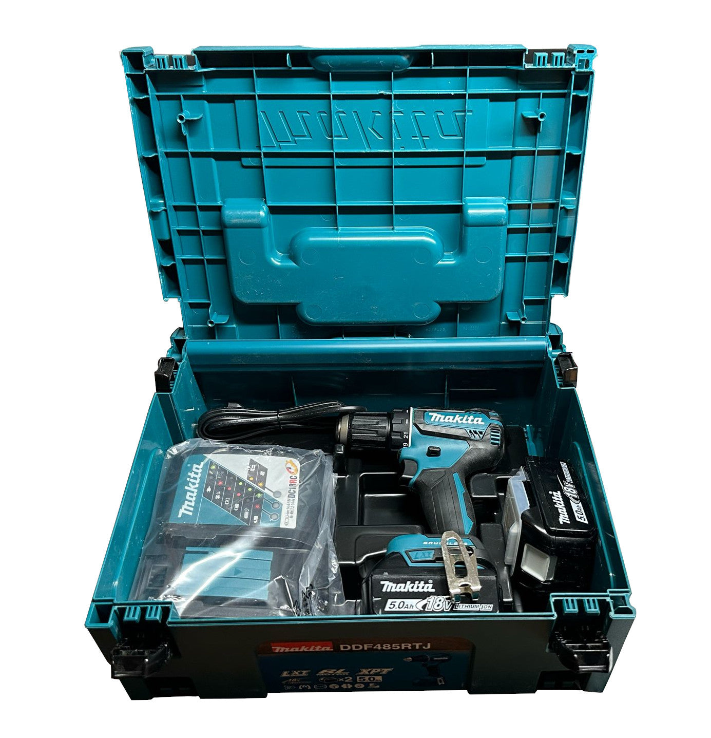 Makita Akku-Bohrschrauber 18V DDF485 DDF485RTJ + 2 Akkus + Ladegerät + Koffer