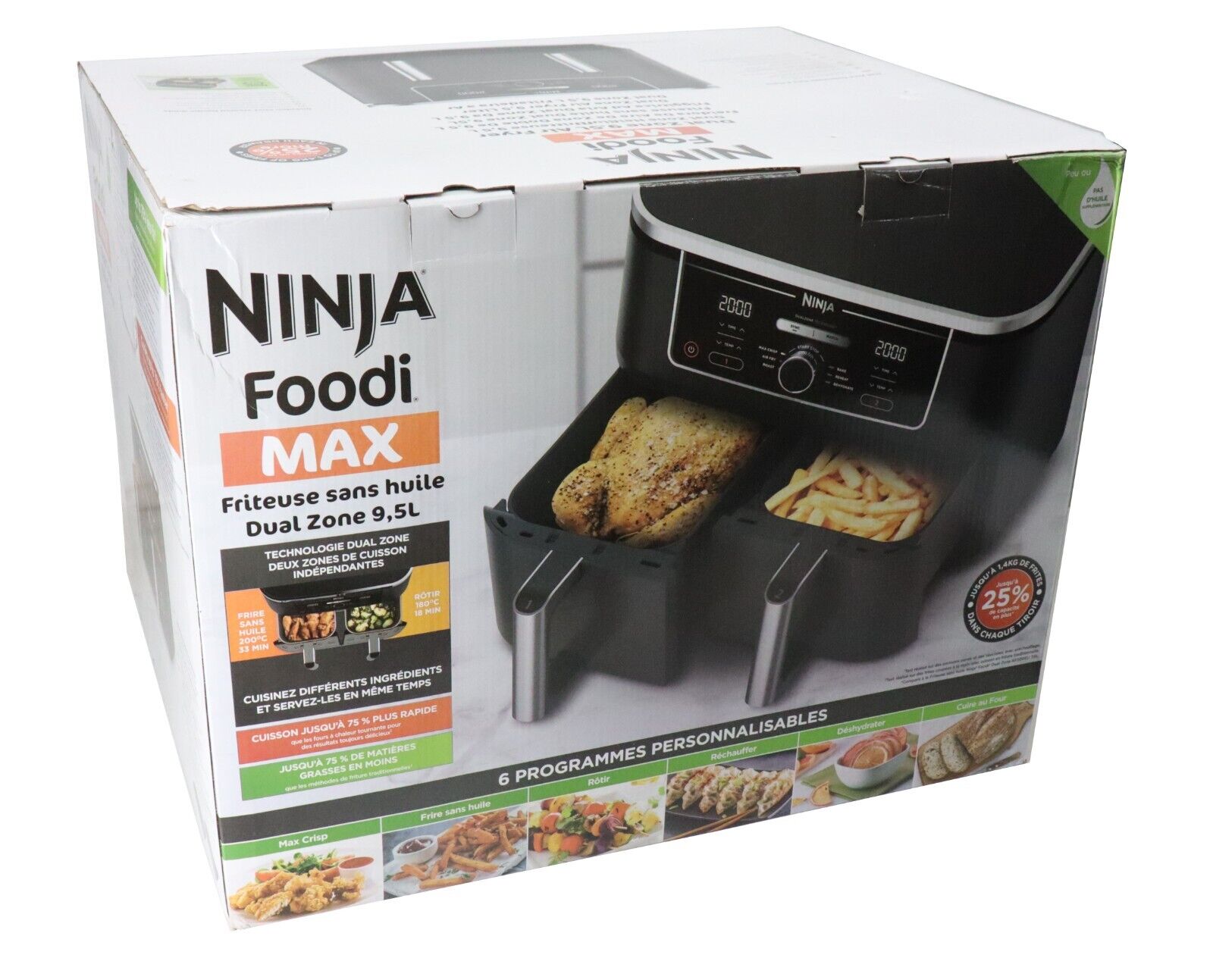 Ninja Foodi MAX Dual Zone AF400EU 9,5 L silber/schwarz Heißluftfriteuse - Warenstube Bender